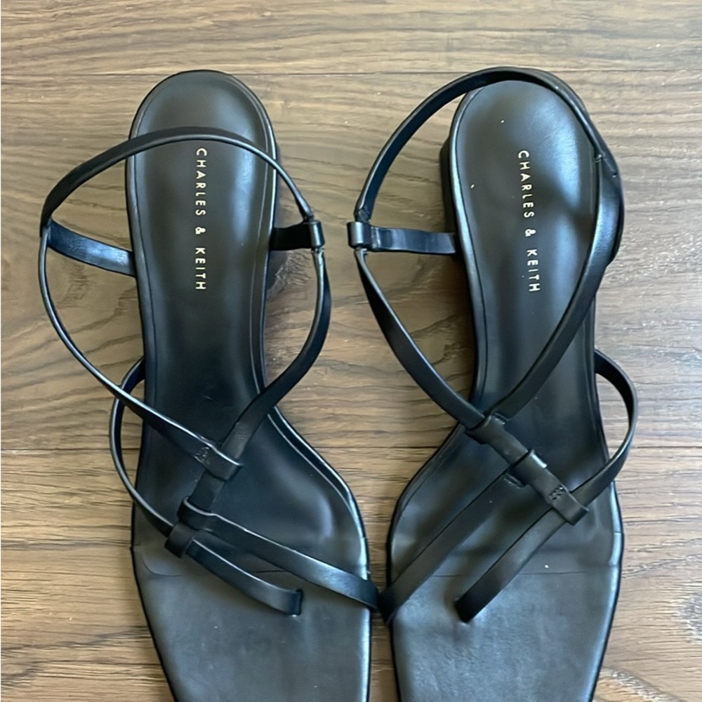 Charles & Keith Black Strappy Sandals